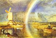 J.M.W. Turner Arundel Castle, with Rainbow. oil painting on canvas